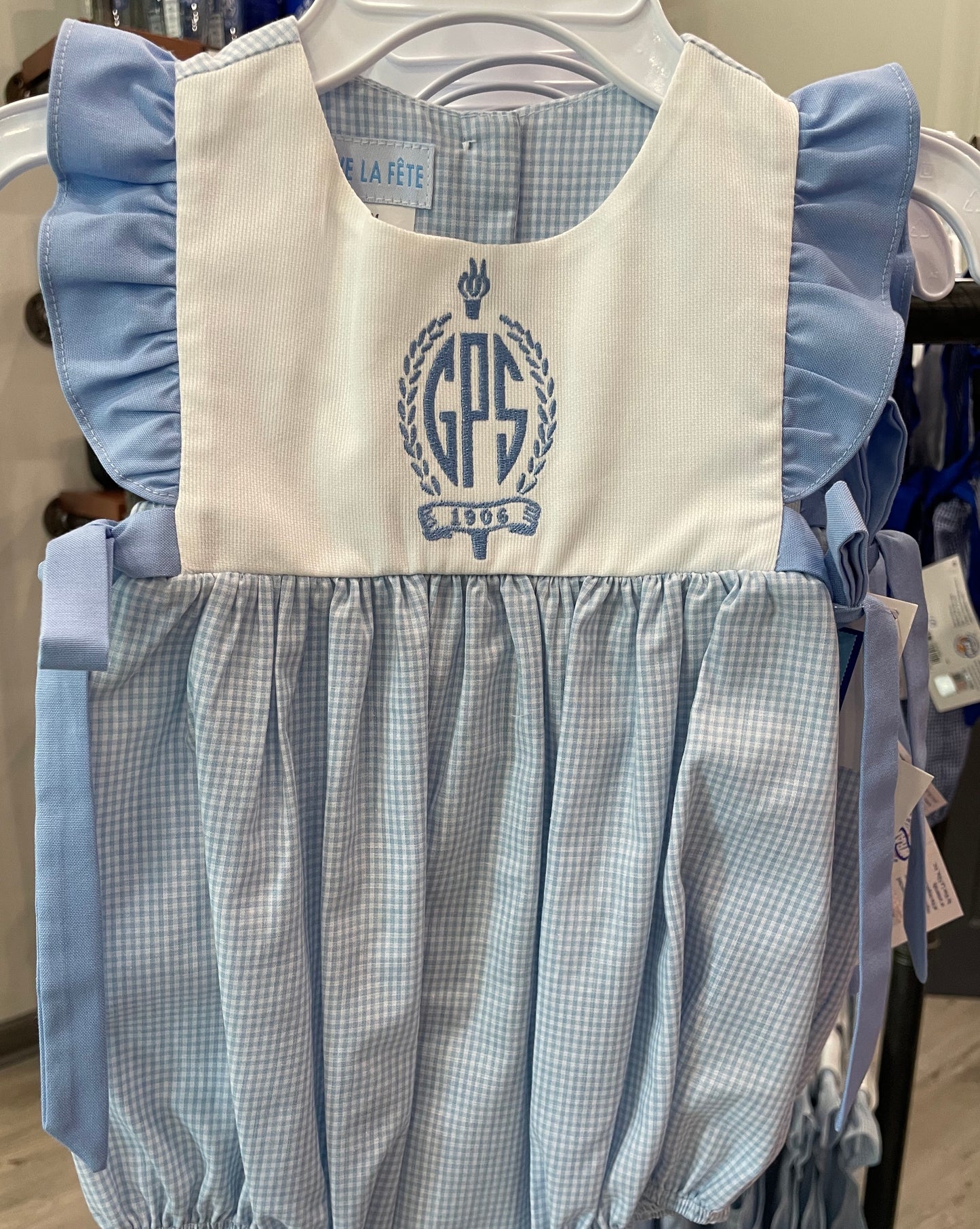 Bubble Gingham Infant Ruffle Trim