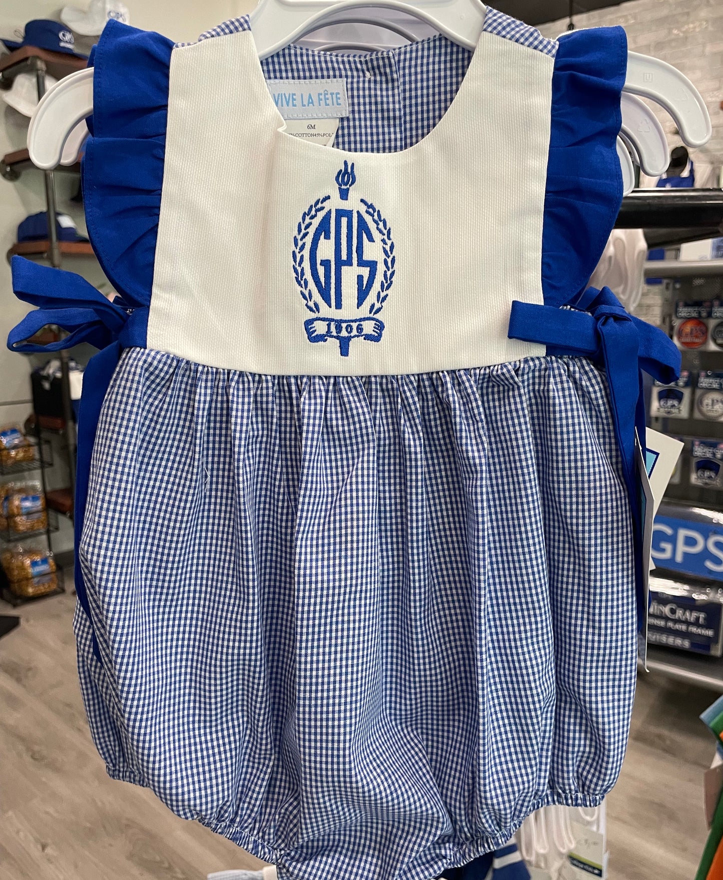 Bubble Gingham Infant Ruffle Trim
