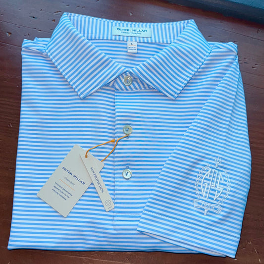 Polo Men's Peter Millar Hales Performance Cottage Blue Stripe