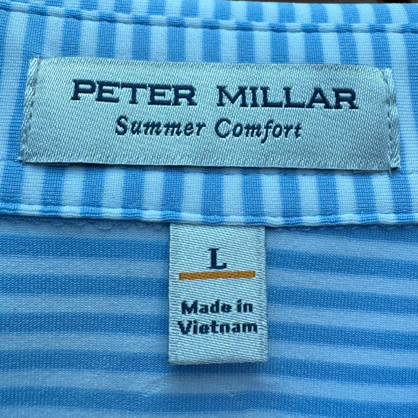 Polo Men's Peter Millar Hales Performance Cottage Blue Stripe