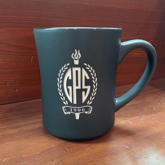 Mug Coffee Black Etched Crest